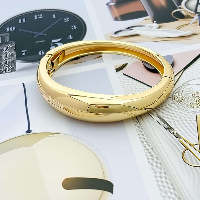 3 Pcs Gold Bangle Bracelets for Women Trendy Chunky Cuff Bracelet Silver Irregular Statement Stackable Bangle Bracelet Minimalist Cuff Jewelry for Women Gifts