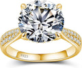 Moissanite Engagement Rings for Women,Promise Rings 925 Sterling Silver with 18K Yellow/White Gold Plated,D Color VVS1 Wedding Band Moissanite Ring 0.5/1/1.5/2/3/4CT