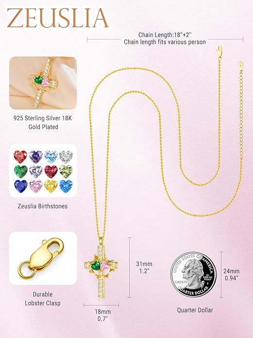 Valentine's Day Gifts for Wife 925 Sterling Silver Double Birthstone Pendant Necklaces I Love You for Always and Forever Necklace Anniversary Birthday Gifts for Wife Girlfriend Mom Her