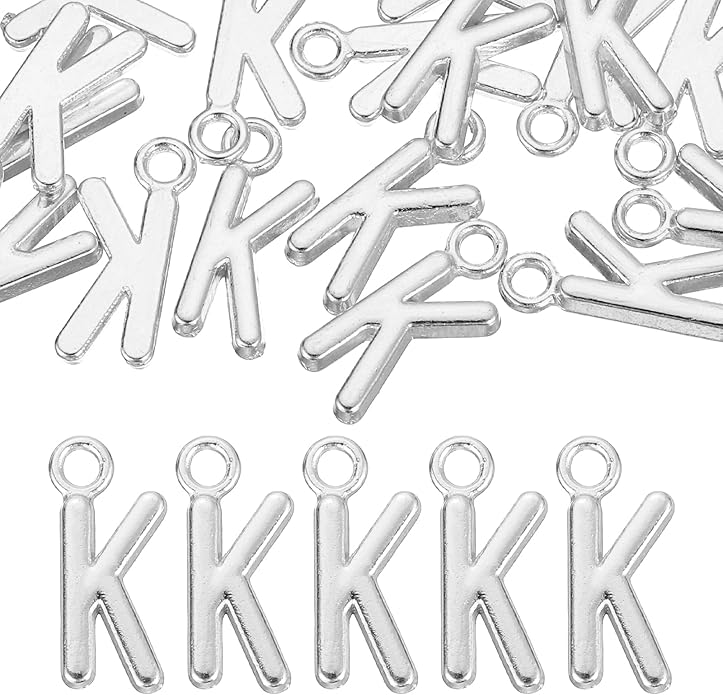 uxcell Letter Charm, Alloy Letter Initial Alphabet Charm for DIY Crafts Jewelry Making Bracelet Earrings Necklace