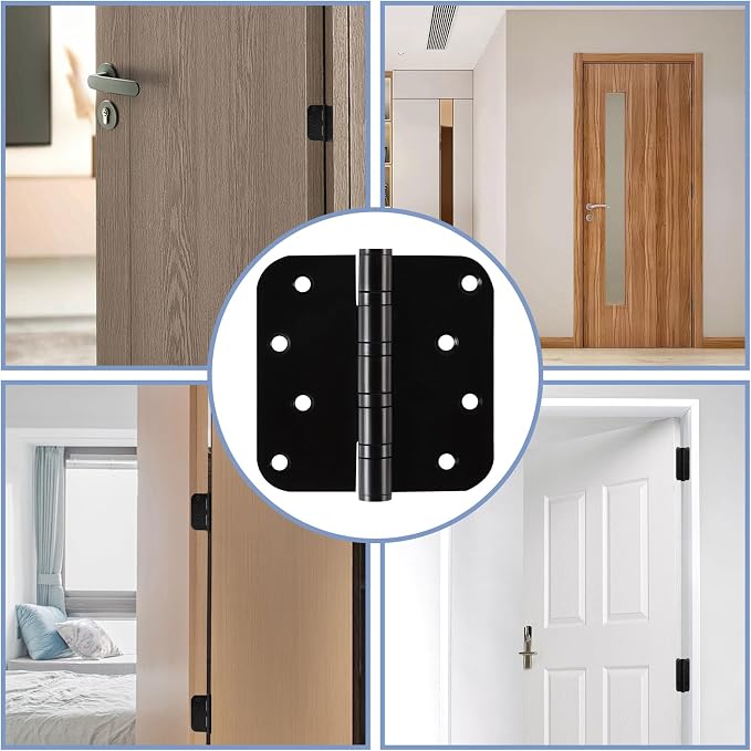 6 Pack Heavy Duty Stainless Steel Hinges, 4 x 4 Inch Matte Black Ball Bearing - Image 7