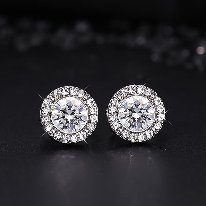 Thunaraz Elegant Clip on Earrings for Women Crystal Wedding Earrings Clip on Rhinestone Dance Competition Stage Opera Performance Earrings Formal Earrings for Brides Bridesmaids Non Pierced Jewelry