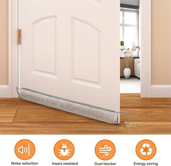 Weighted Door Draft Stopper, 32inch | Under Door Noise Blocker, Front Door - Image 4