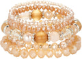 Noessla Beaded Boho Stretch Bracelet Colorful Stackable Crystal Beads Bracelets Trendy Costume Jewelry Mothers Day Gifts for Women