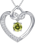Heart Birthstone Necklaces Gifts for Women Wife, Jewelry for Women Wedding Anniversary Birthday Gifts for Wife Girlfriend Mom Christmas Valentines Gifts S925 Sterling Silver