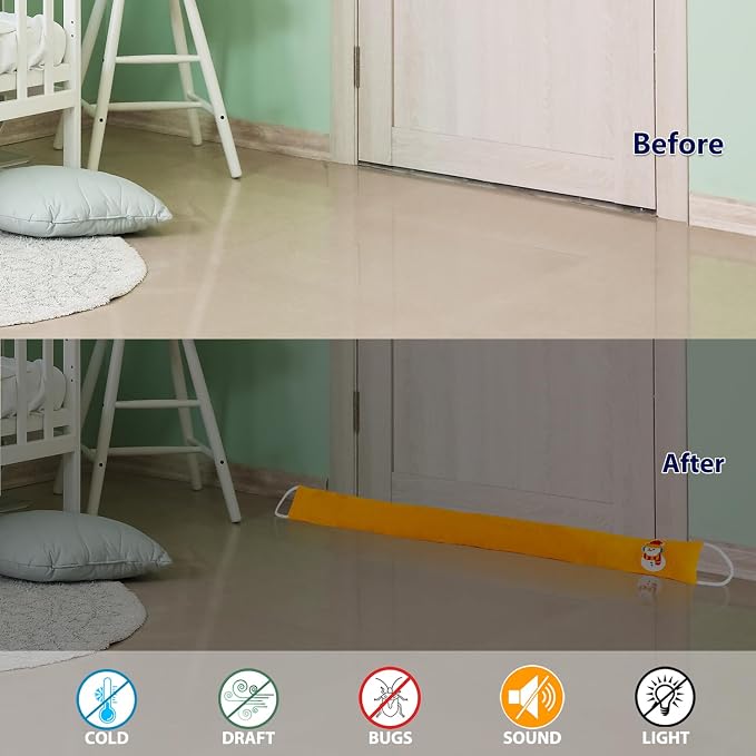 Decorative Weighted Under Door Draft Stopper 36 Inch, Heavy Duty Door Draft - Image 3