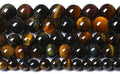 Yellow Blue Tiger Eye Beads Natural Stone Round Loose Beads Energy Gemstone Healing Power for Jewelry Making 10mm 38pcs 15"