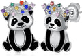 Axolotl/Highland Cow/Panda/Giraffe Stud Earrings 925 Sterling Silver Cute Animal Earrings with with Colored Zircon Animal Jewelry Gift for Girls Women