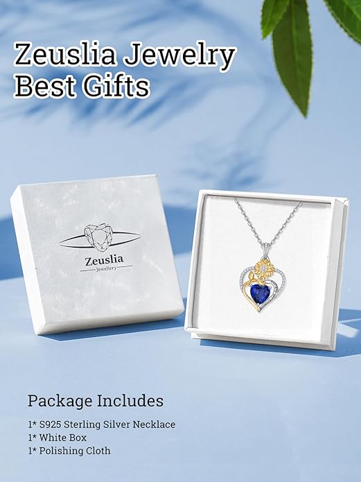 Valentine's Day Gifts for Wife 925 Sterling Silver Double Birthstone Pendant Necklaces I Love You for Always and Forever Necklace Anniversary Birthday Gifts for Wife Girlfriend Mom Her