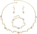Oriamour Bridal Jewelry Set Women Jewelry Set Rhinestone Crystal Bride Statement Choker Necklace Earrings Necklace For Brides Bridesmaid