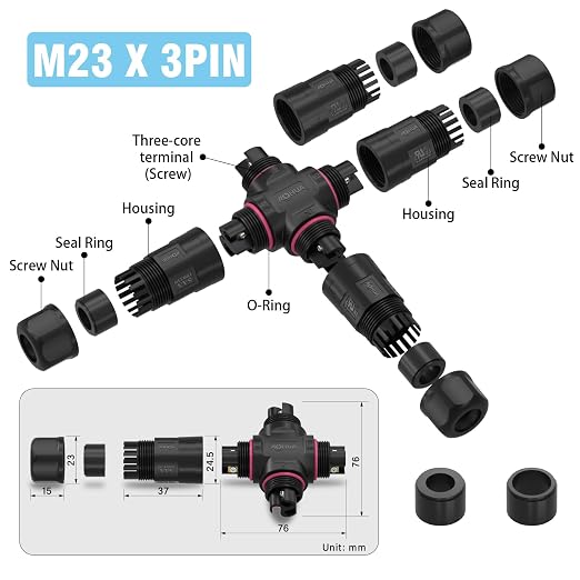 AOHUA Waterproof Connector 4 Way Junction Box IP68 Outdoor Electrical Outlet - Image 3