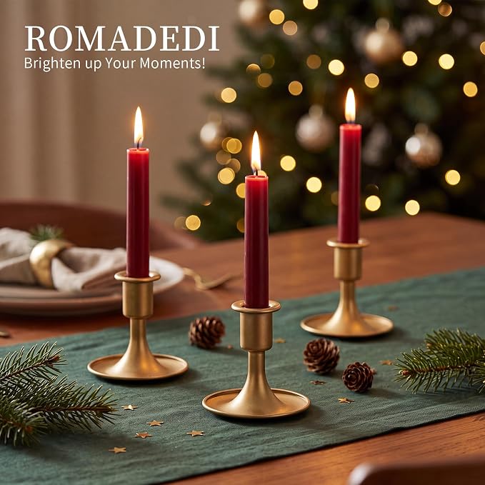 Candlestick Holders Taper Candle Holders, Romadedi Gold Candle Stick Candle - Image 9