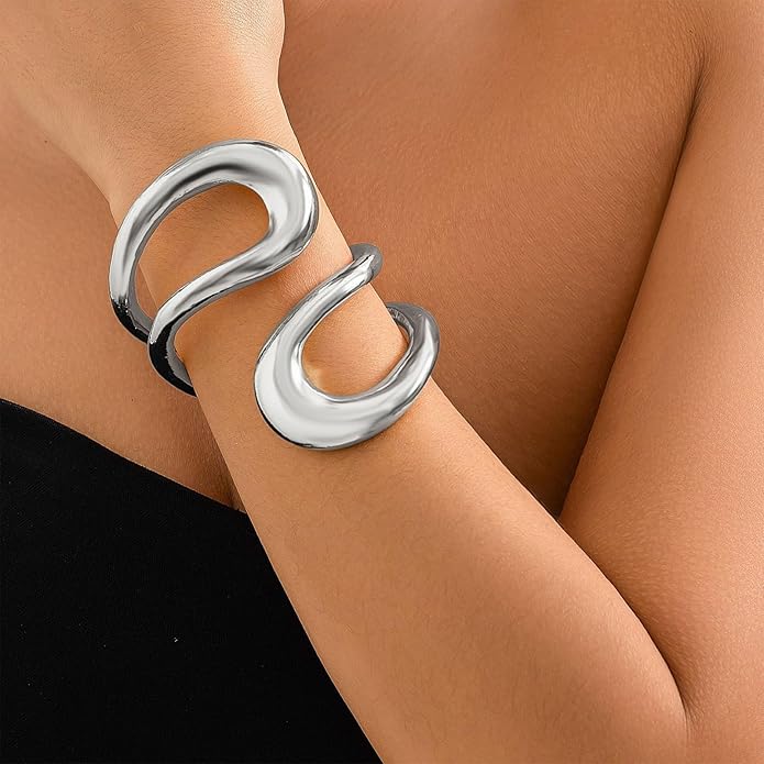 Otxas Chunky Bracelet for Women Irregular Cuff Bracelets for Women Trendy Statement Bangle Bracelet Jewelry Gifts