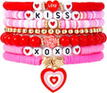 Heishi Beaded Stretch Bracelets for Women Stackable Polymer Clay Beads Bracelets Friendship Boho Summer Beach Bracelet Jewelry Set