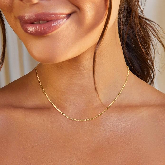 Initial 14K Gold Plated Necklaces for Women, Layered Bubble Letter A-Z Necklace Pendant Choker Necklaces for Women Trendy Monogram Name Necklace Personalized Jewelry for Women