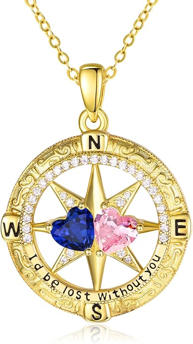 Valentine's Day Gifts for Wife 925 Sterling Silver Double Birthstone Pendant Necklaces I Love You for Always and Forever Necklace Anniversary Birthday Gifts for Wife Girlfriend Mom Her