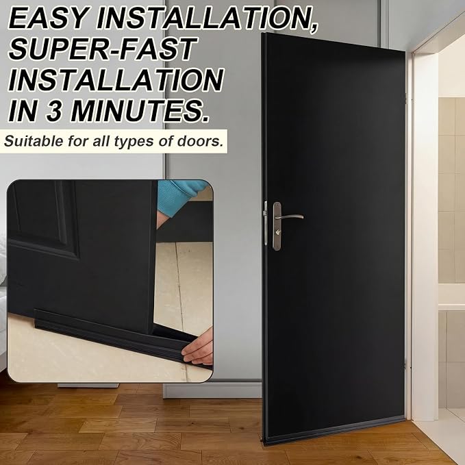 Yaocom 4 Strip Black 32 Inch Vinyl U-Shape Door Bottom Seal, Slide on - Image 6