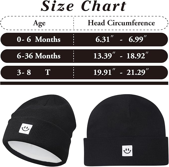 MaxNova 2 Pack Baby Beanie Fleece Lined Knit Toddler Hat for Girls Boys 0-8 Years