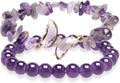 Artlunar Purple Butterfly Healing Bracelet, Gift Charm Jewelry with Beaded Bracelet for Women