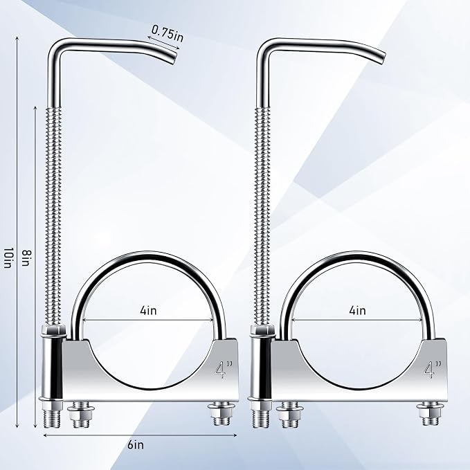 2 Pcs 4 Inch Universal Exhaust Clamp - Image 2