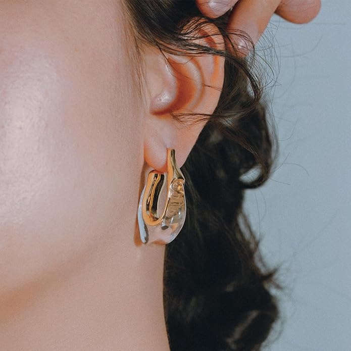 Acrylic Hoop Earrings Chunky Huggie Statement Vintage Earrings Cute Resin Drop Earring Trendy Jewelry Gifts for Women