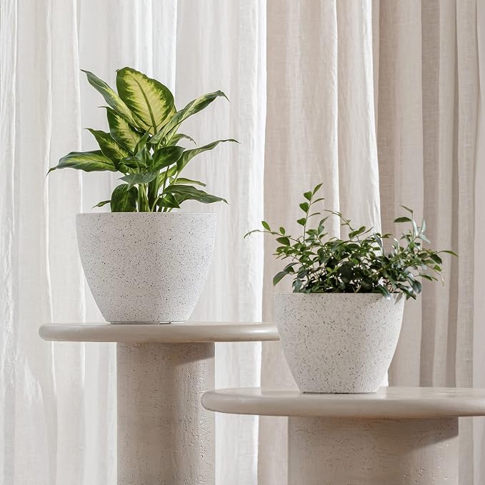 LA JOLIE MUSE Planter Pots, Indoor Outdoor Flower Pot, 8.6+7.5 Inch 2 Pack | - Image 2