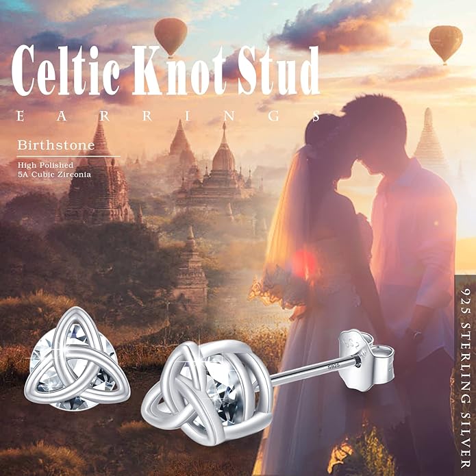 MEDWISE 925 Sterling Silver Birthstone Stud Earrings for Women Birthday Jewelry Gifts for Daughter Mother Women Valentines Day Gifts for Her
