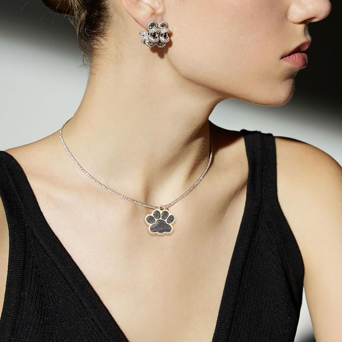 MECCANIXITY Dog Paw Print Charms, Alloy Enamel Footprint Pendants Animal Footprint Pendant for Jewelry Making
