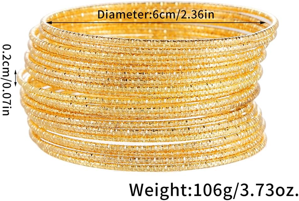 16Pcs Gold Bangle Bracelets for Women - Multi Layer Stackable Textured Bracelets Boho Jewelrys Set.