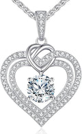 OOBEE Valentines Day Gift Moissanite Heart Necklaces for Women, 1- 4 Carat Moissanite 925 Sterling Silver 14K Gold Plated Pendant Necklace, Ideal Anniversary Birthday Christmas Mothers Day Jewelry Gifts for Mom Wife Her Girlfriend Daughter