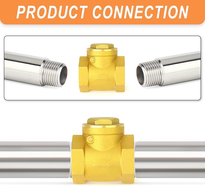 GASHER 1PCS Brass Swing Check Valve 1-1/4" Female Thread, Backflow Prevention - Image 6