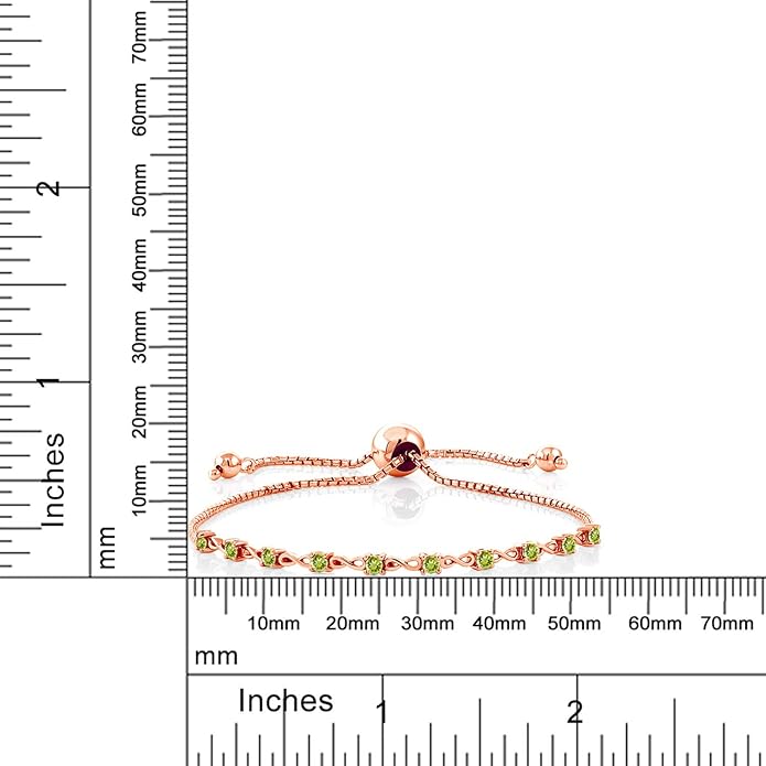 Gem Stone King Round Gemstone Birthstone Tennis Bracelet For Women | 925 Sterling Silver | 2.5MM Round | Fits Up To 9 Inch Wrist | Adjustable Bolo Bracelet For Women | Easy-On Easy-Off