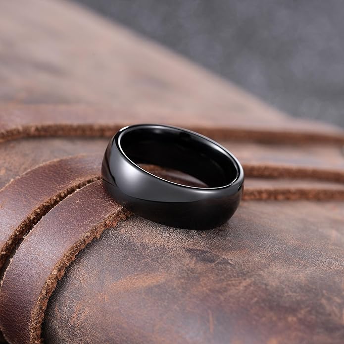 King Will Tungsten Carbide Wedding Band for Men Women Promise Rings for Couples Domed High Polish