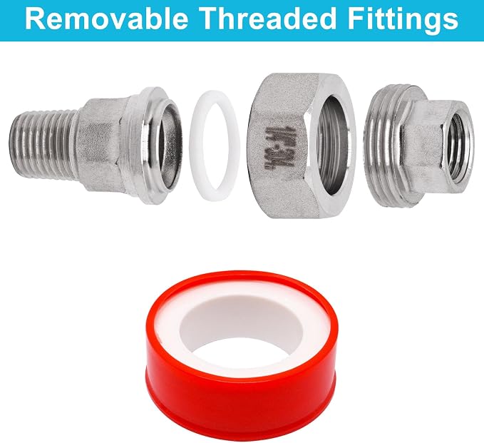 2PCS Cast Pipe Fittings Union, 1/4" NPT Male x 1/4" NPT Female 304 Stainless - Image 5