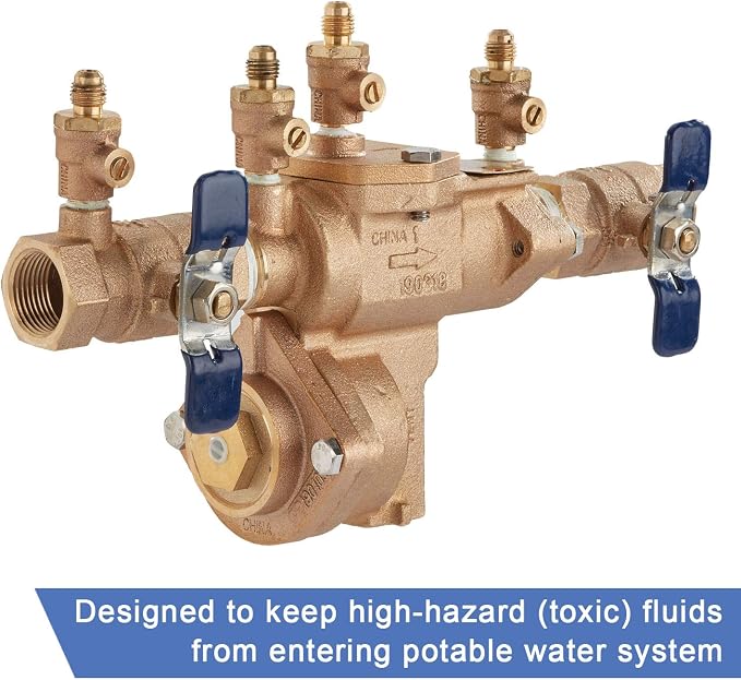 Febco LF860 Lead-Free Bronze RPZ Backflow Preventer Assembly, 1-1/4" NPT - Image 3