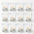 Letine 12-Pack Unscented Tea Light Candles & Glass Votive Holder, Long-Lasting by LETINE
