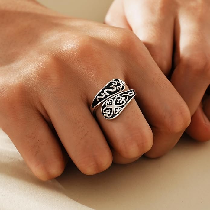 Spoon Rings for Women 925 Sterling Silver Sunflower Adjustable Thumb Spoon Rings Celtic Knot Promise Engagement Statement Boho Vintage Finger Open Antique Rings Jewelry