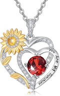 Valentine's Day Gifts for Wife 925 Sterling Silver Double Birthstone Pendant Necklaces I Love You for Always and Forever Necklace Anniversary Birthday Gifts for Wife Girlfriend Mom Her