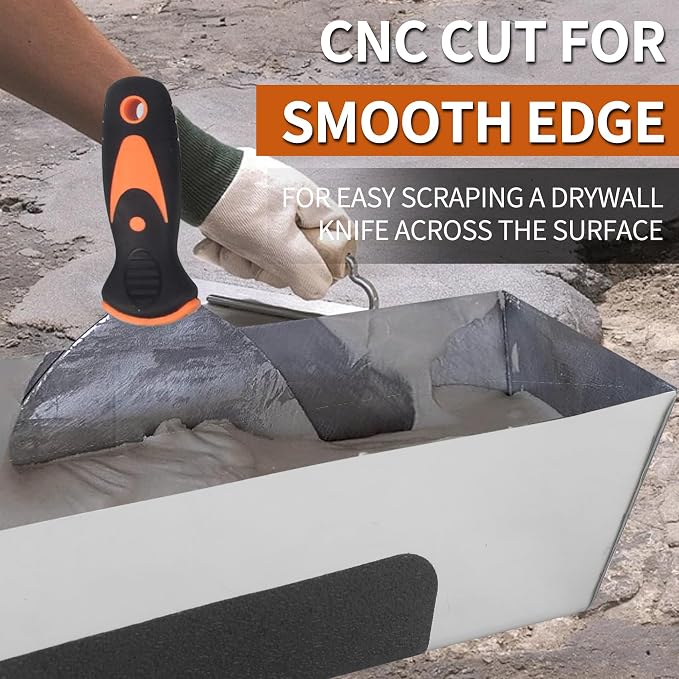 10" Stainless Steel Mud Pan, Anti-slip Base, Sheared Sides to Clean Knives - Image 4