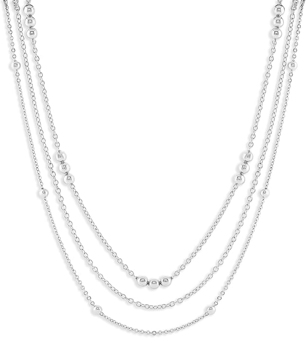 Milla Layered Necklaces for Women – 14K Gold Plated or Silver Plated Dainty Necklace Stack, Trendy Triple Chain Necklace Set