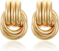 Chunky Gold Earrings for Women Large Knot Earrings Geometric Dangle Drop Earrings Trendy Jewelry