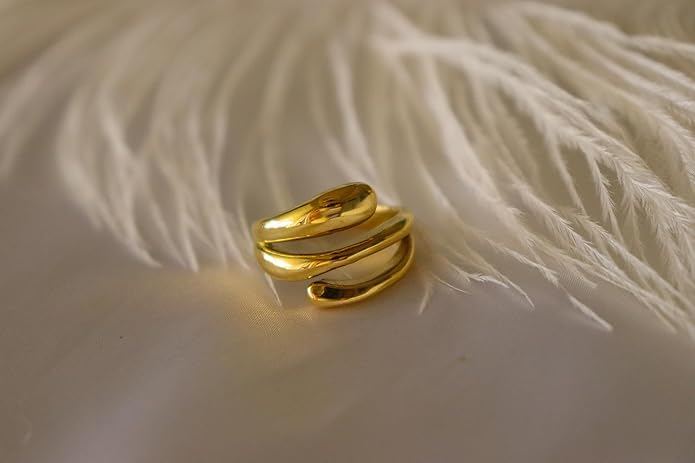Elegant 18K Gold Plated Stainless Steel Ring – Fine Metal-Plated Jewelry with Durable, Scratch-Resistant Design for Daily Wear & Special Occasions