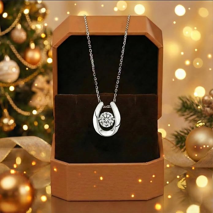 ARINZA Moissanite Necklace for Women, 1 Ct 925 Sterling Silver Dancing Diamond Pendant, 18+2 Inch Chain, Valentine’s Day Christmas Gift for Her, Wife, Mom, Anniversary, Birthday