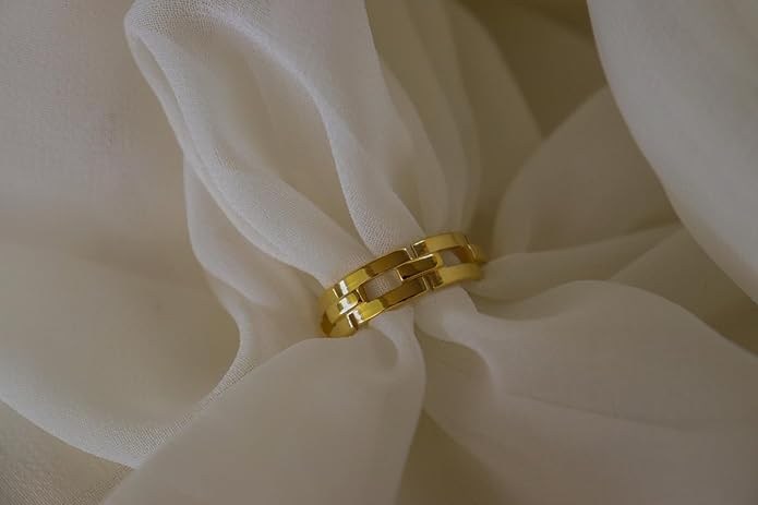 Elegant 18K Gold Plated Stainless Steel Ring – Fine Metal-Plated Jewelry with Durable, Scratch-Resistant Design for Daily Wear & Special Occasions