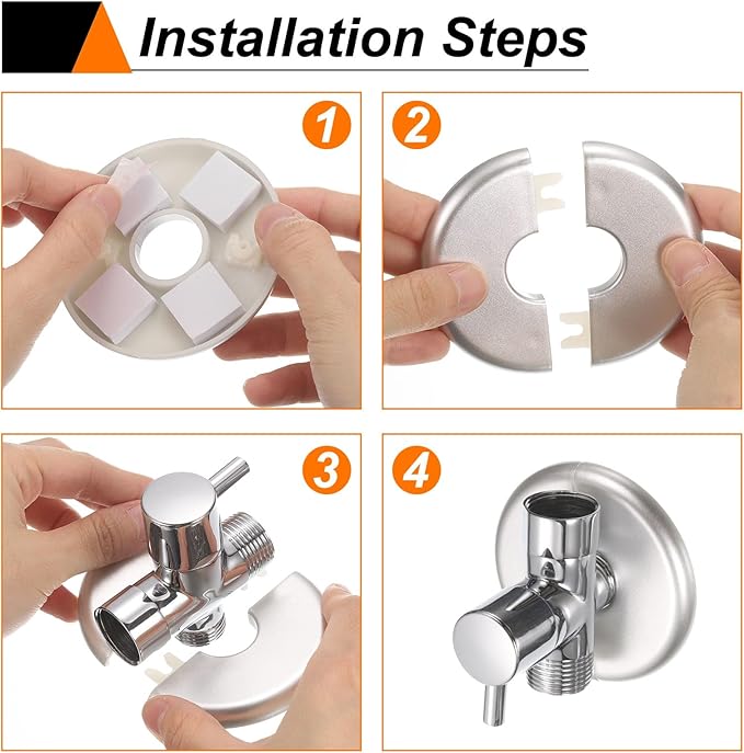 HARFINGTON 2pcs Wall Split Flange 33.5mm/1.3" Self-Adhesive Plumbing Cover - Image 6