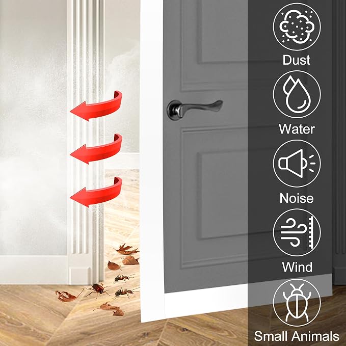 ToLanbbt T-Shaped Door Draft Stopper 1.37 in x 49 FT Silicone Weather Stripping - Image 4