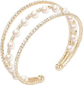 Suyi Rhinestone Bracelet Multilayer Gold Cuff Bracelet for Women Crystal Braidal Bracelets