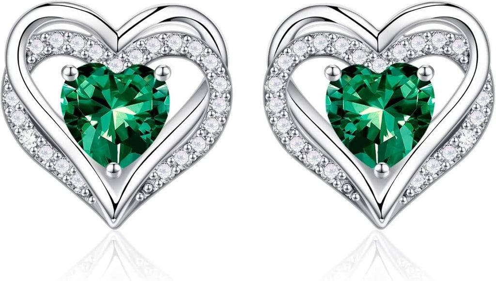 Iefil Valentine Day Gifts for Her - 925 Sterling Silver Heart Stud Earrings Birthday Gifts for Women