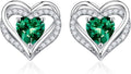 Iefil Valentine Day Gifts for Her - 925 Sterling Silver Heart Stud Earrings Birthday Gifts for Women