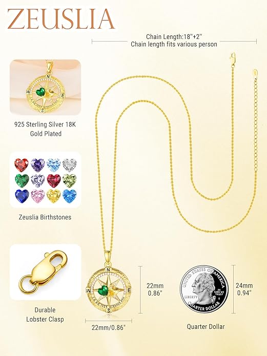 Valentine's Day Gifts for Wife 925 Sterling Silver Double Birthstone Pendant Necklaces I Love You for Always and Forever Necklace Anniversary Birthday Gifts for Wife Girlfriend Mom Her